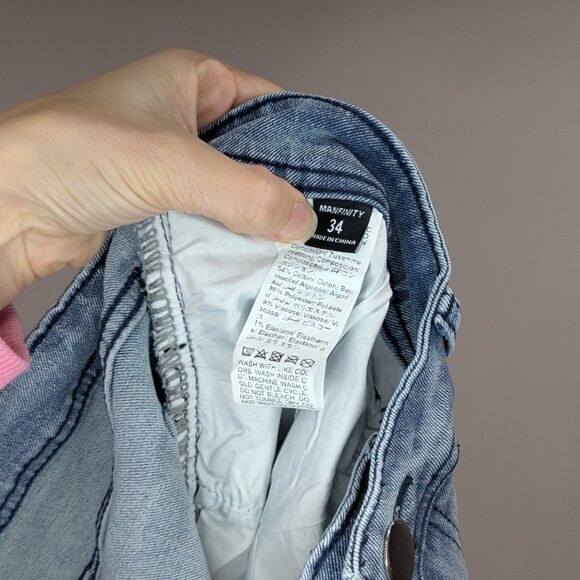 Manfinity Distressed Jeans Blue Size 34 - Picture 3 of 3